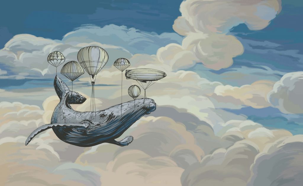 Varmluftsballonger med en hval