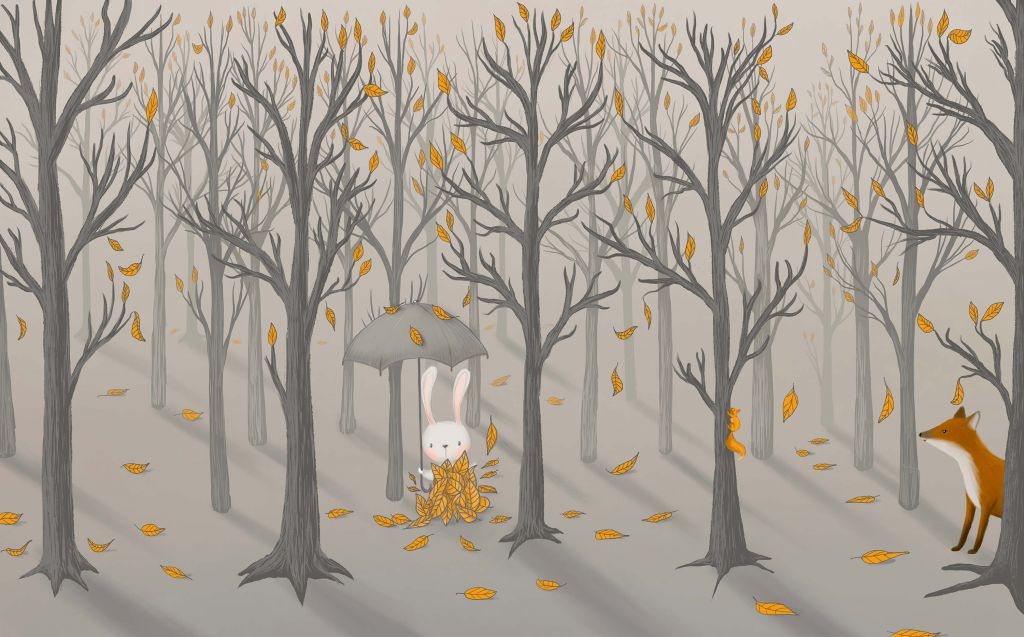 Kanin under löven