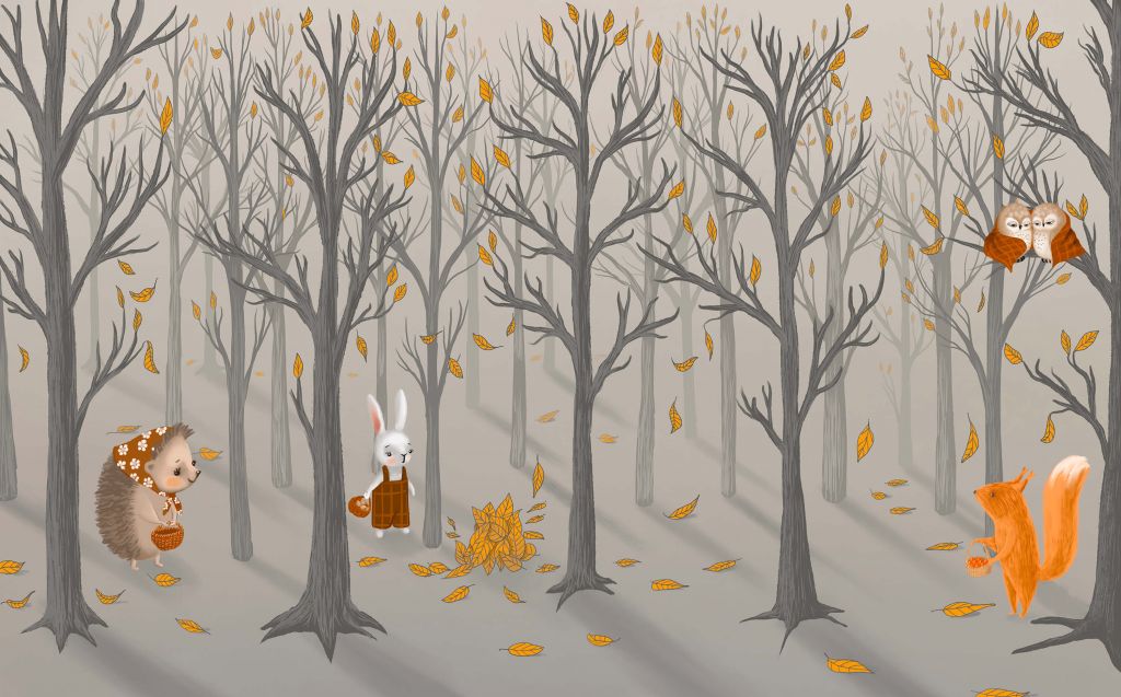 Skogens djur på hösten