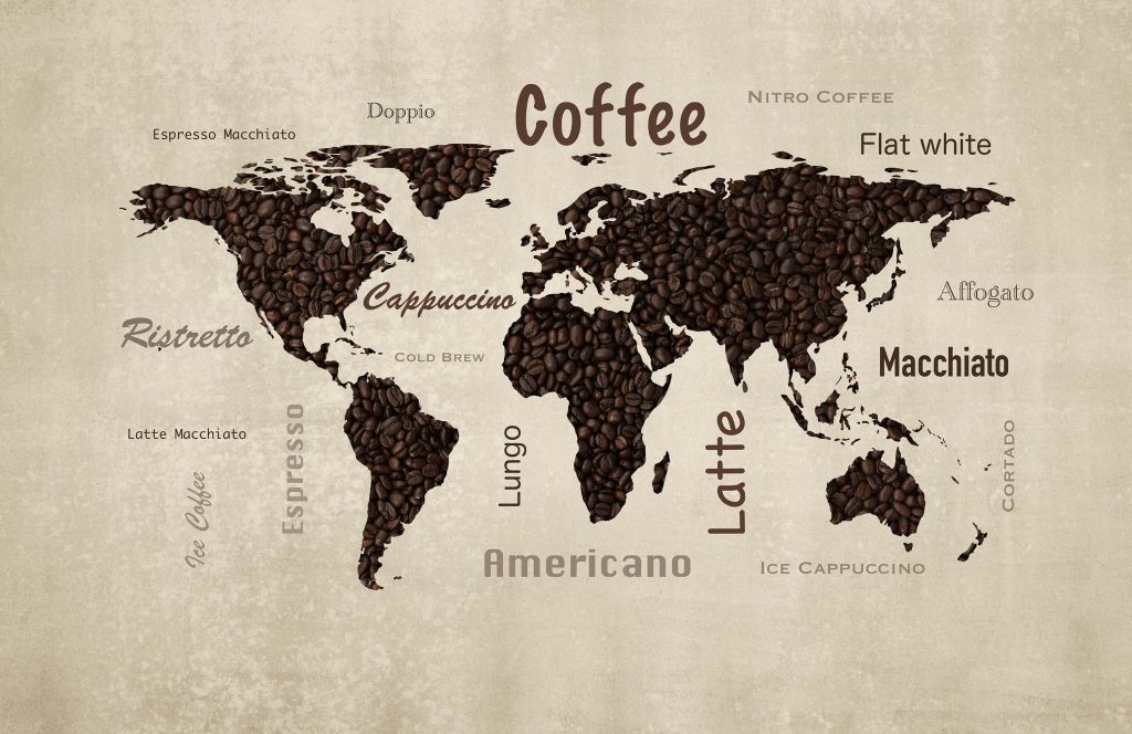 Världskarta kaffe