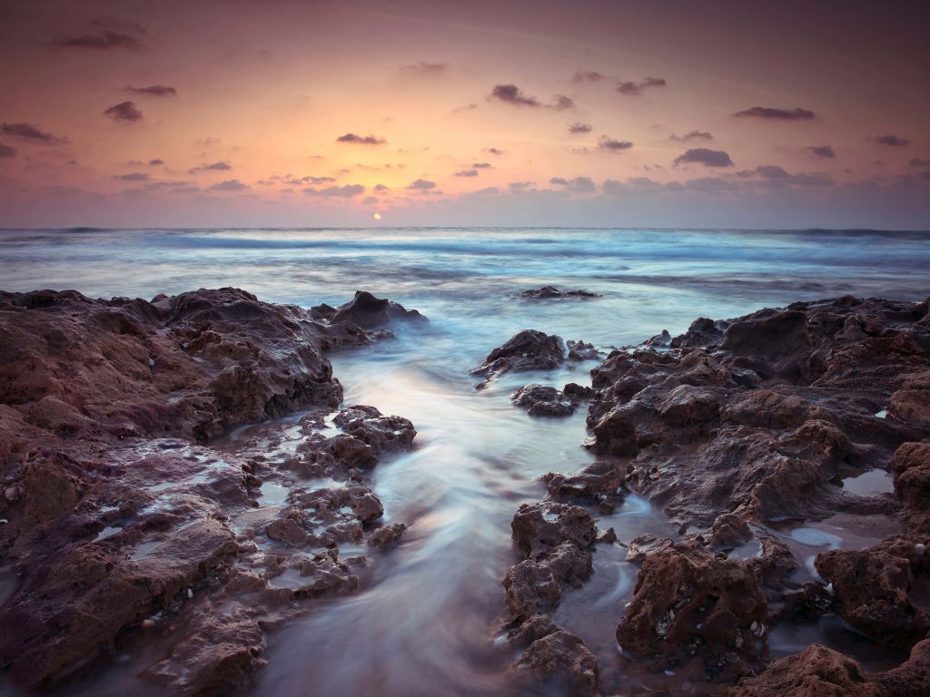 Solnedgång havet