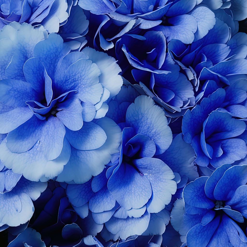 Närbild av blå hortensior