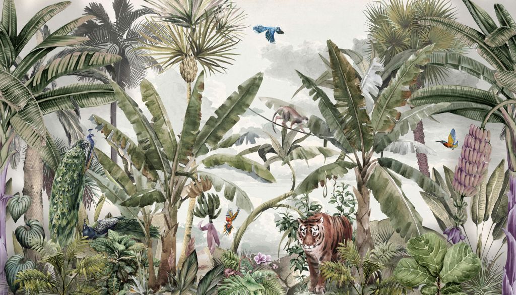 Tropisk teckning av regnskog