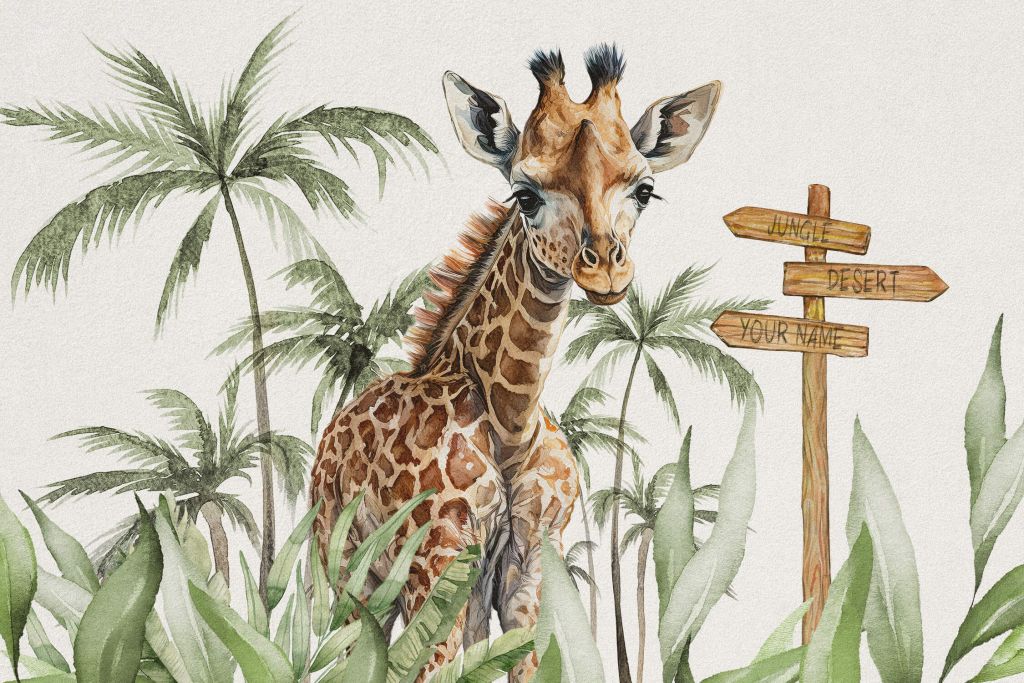 Baby-giraf i junglen