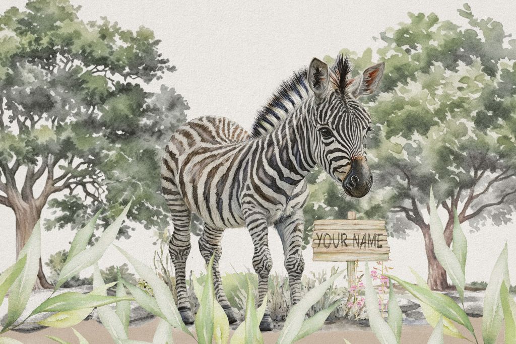 Ung zebra i naturen