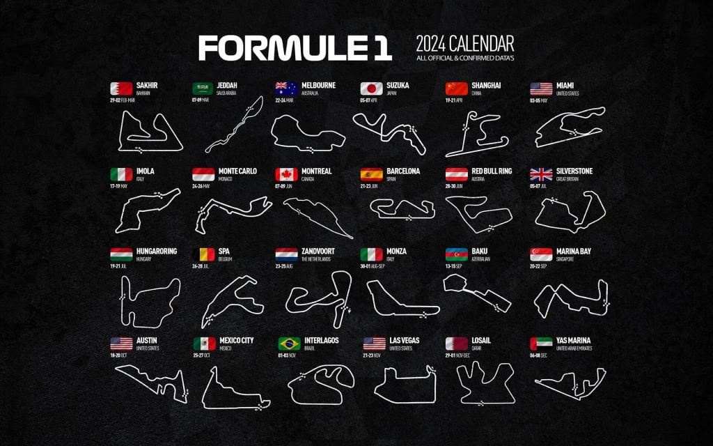 Formel 1 2024 - Datum karta