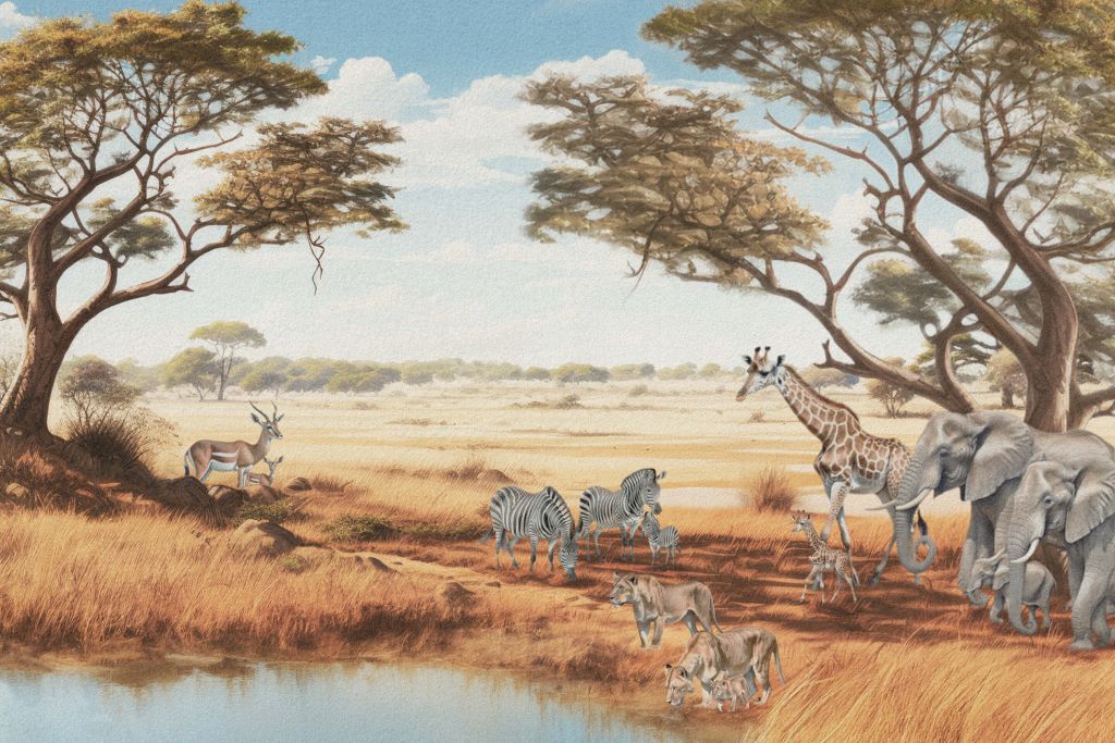 Safari landskab i farve