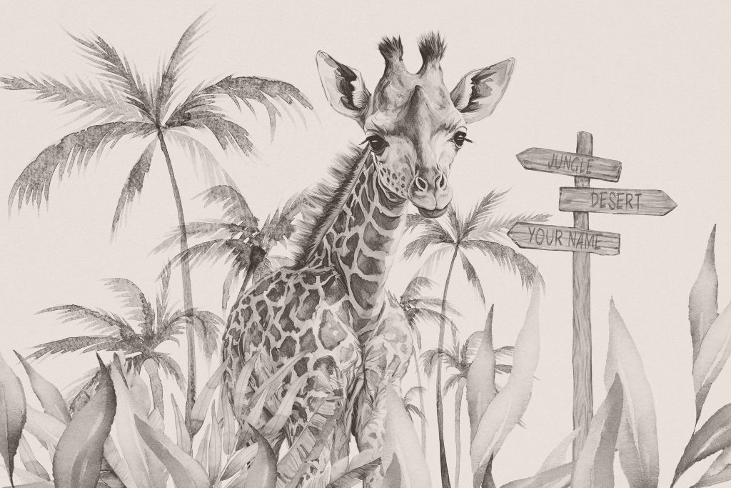 Giraffbebis i djungeln beige