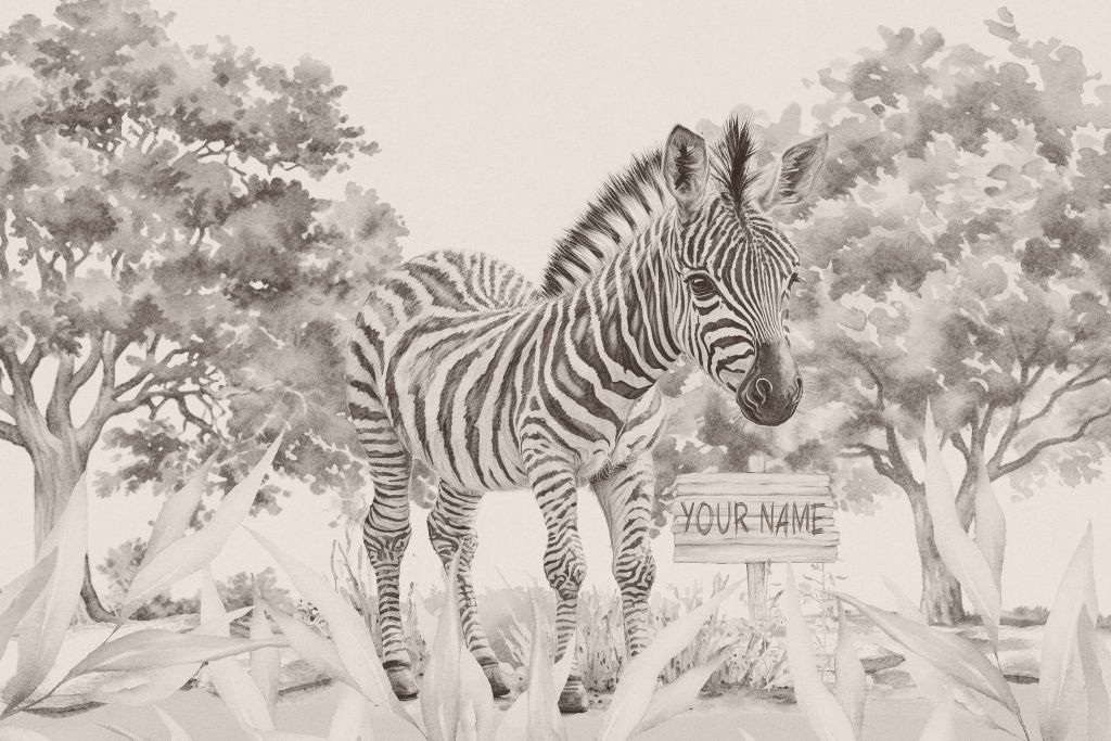 Ung zebra i naturen beige