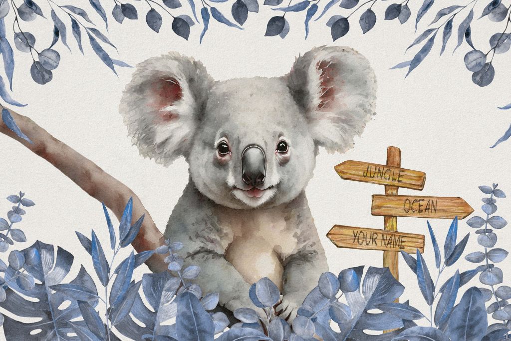 Baby koala i junglen blå