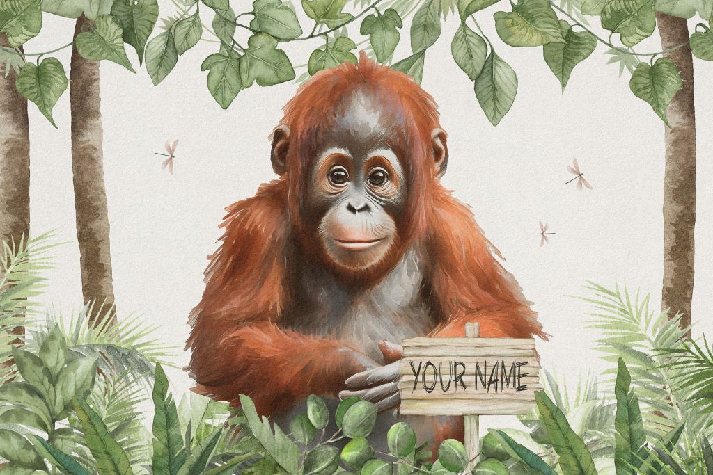 Ung orangutang i djungeln