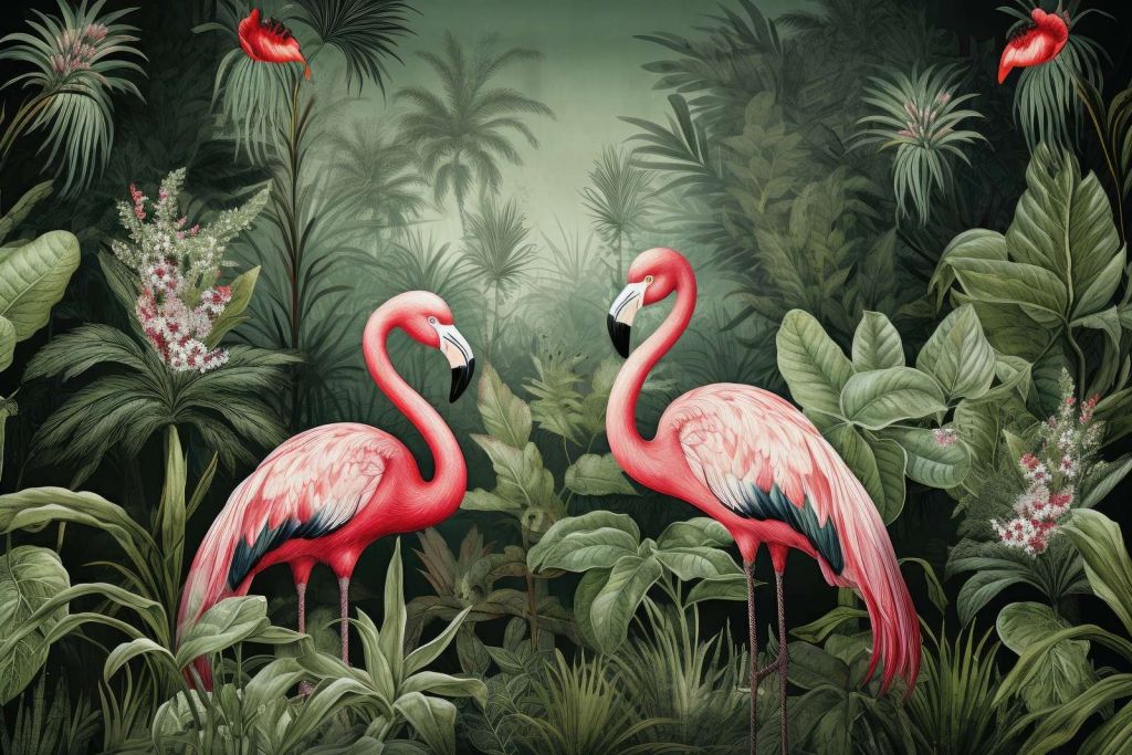 Flamingo Floral Oasis