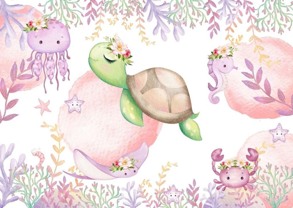 Babyrom med rosa sjøbaby