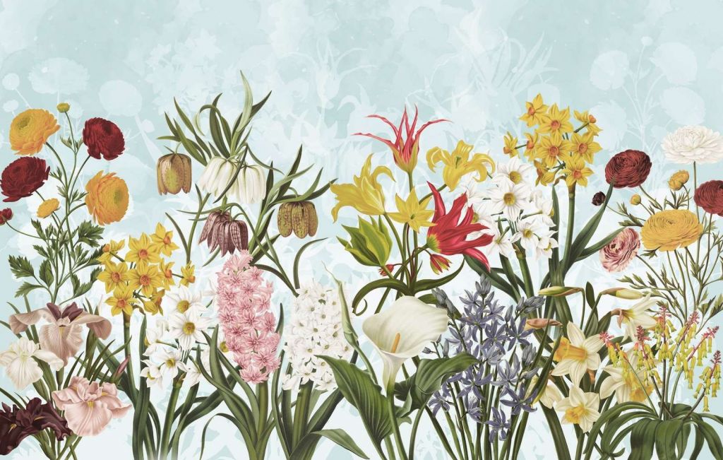 Vårblomster - Myk Aqua Bris