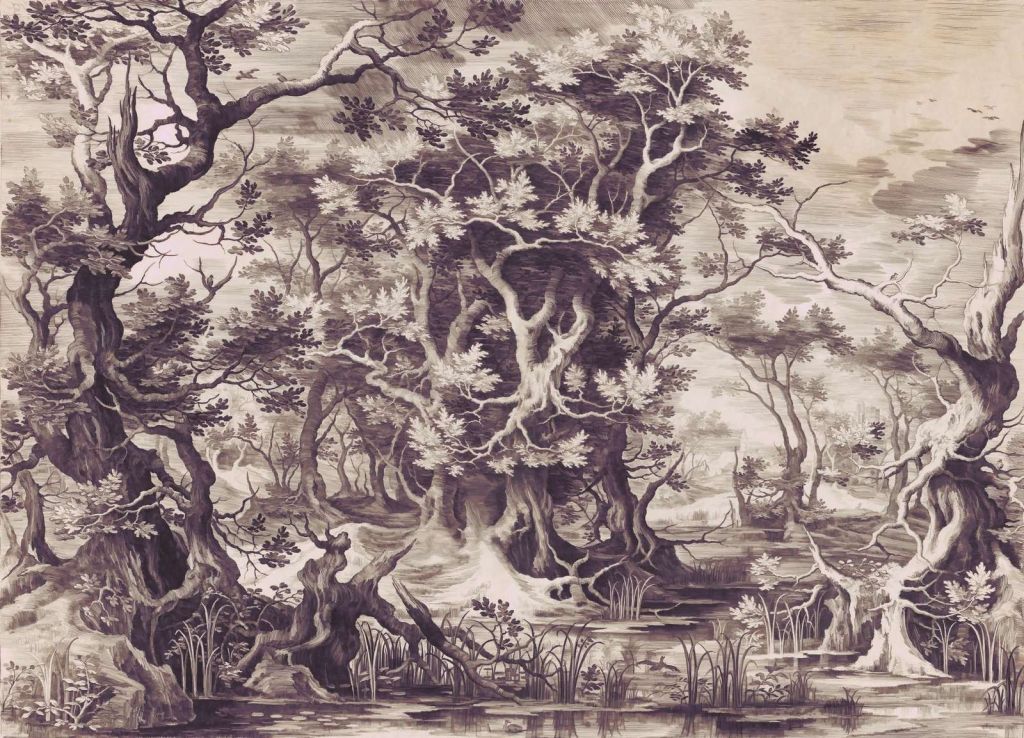 Mystisk Skog i Sepia