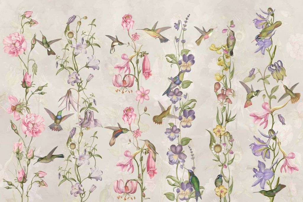 Eng- og hageblomster taupe