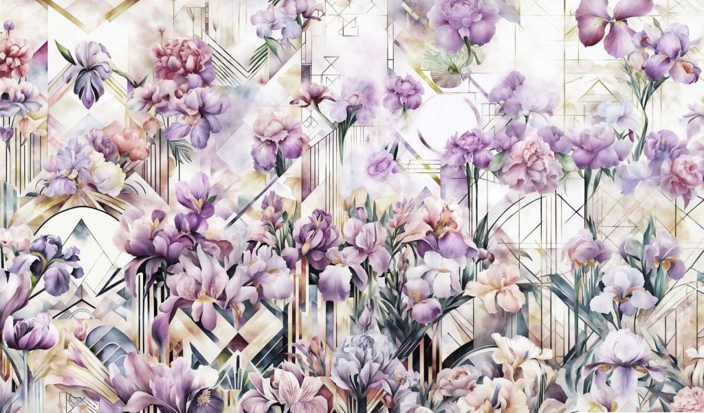 Kjempestore akvarelliris i lilla