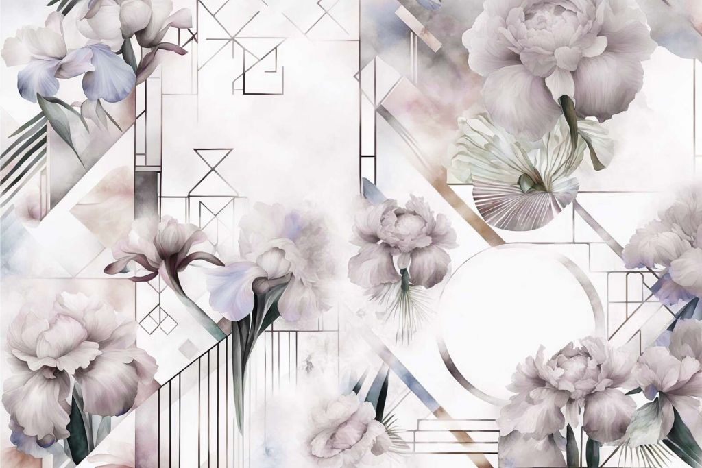 Vandfarve Geometri Beige