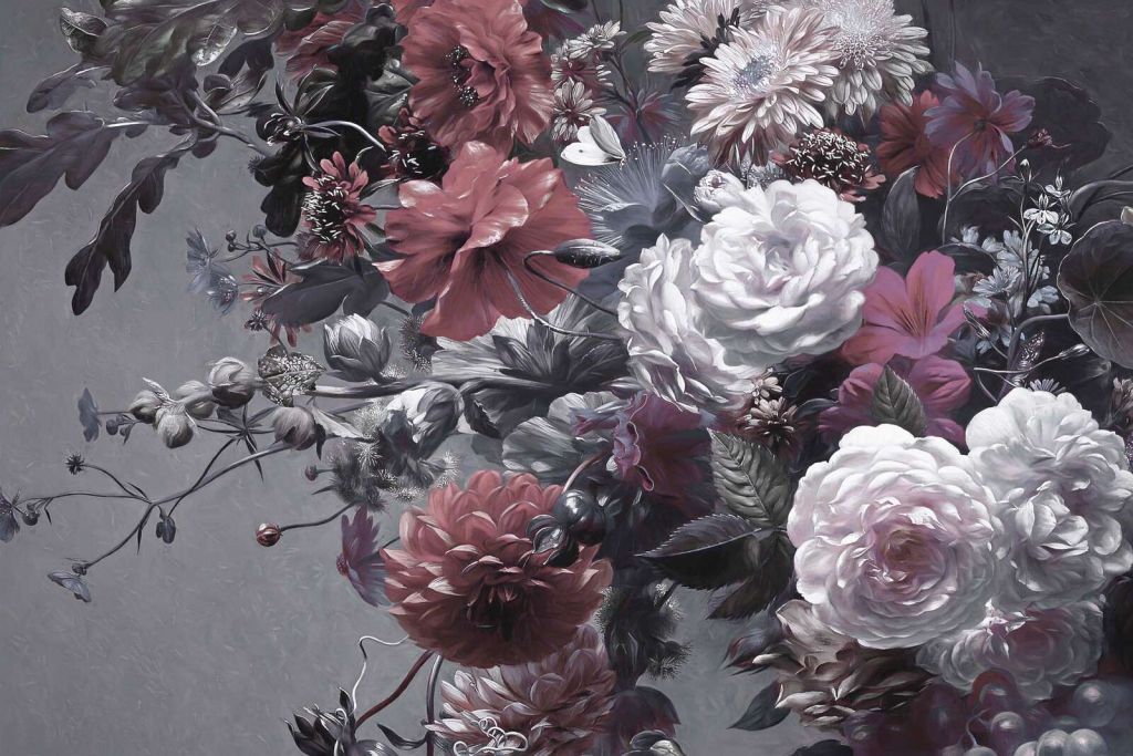 Stor buket med røde valmuer