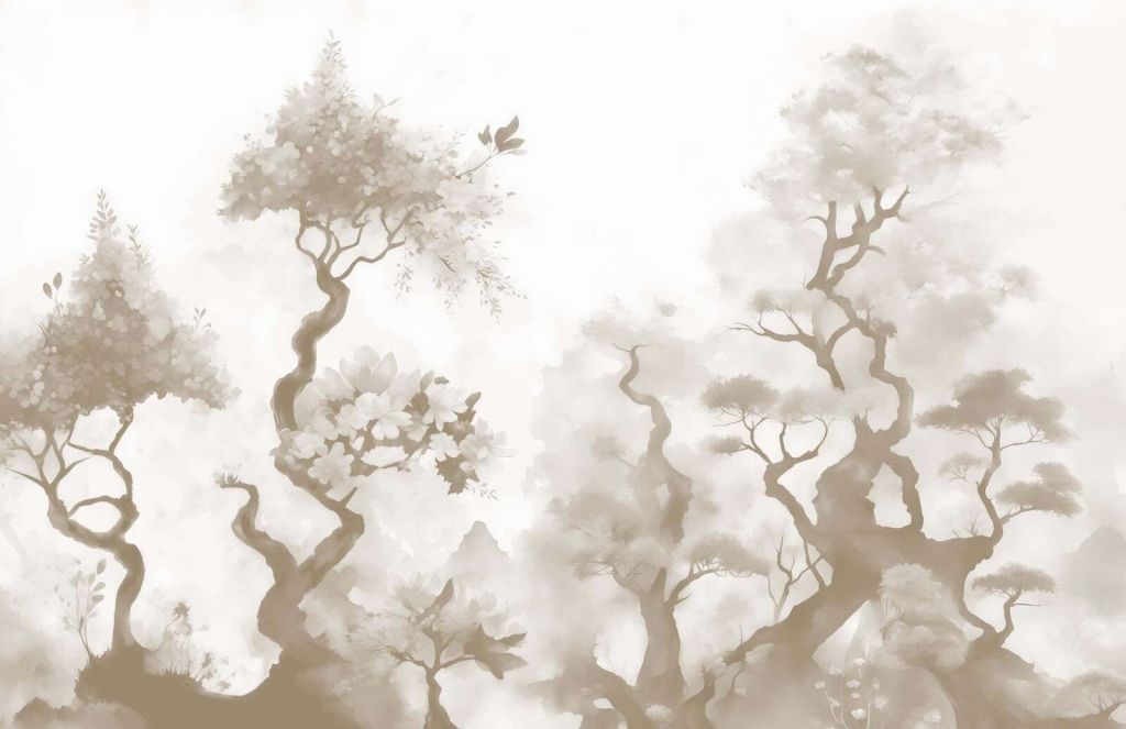 Blomstrende træer Grå