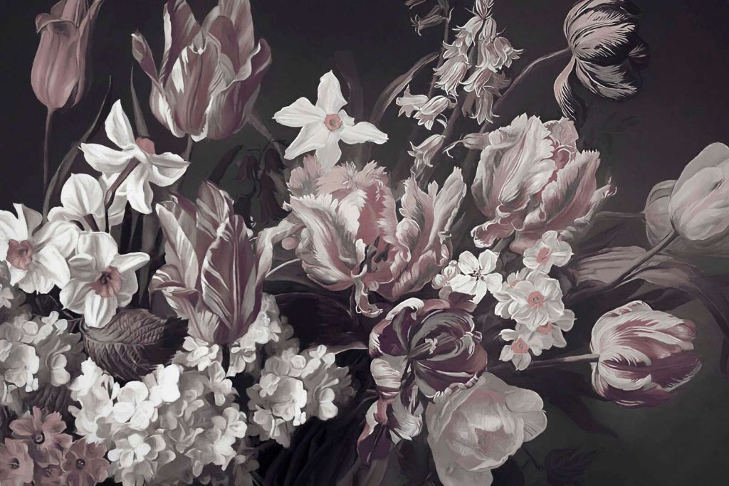 Bukett med rosa pioner