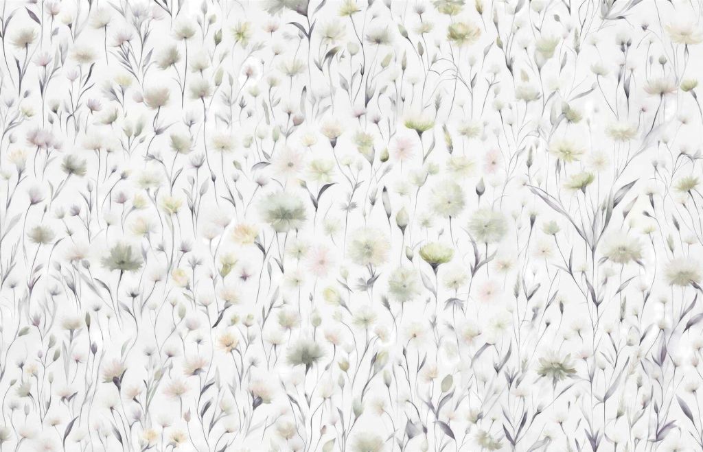 Kornblomster og markgress Grønn