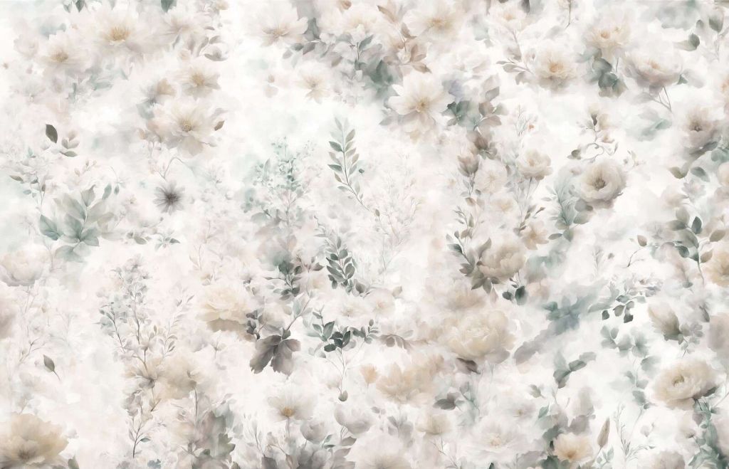 Delikat blomsterstemning - grå