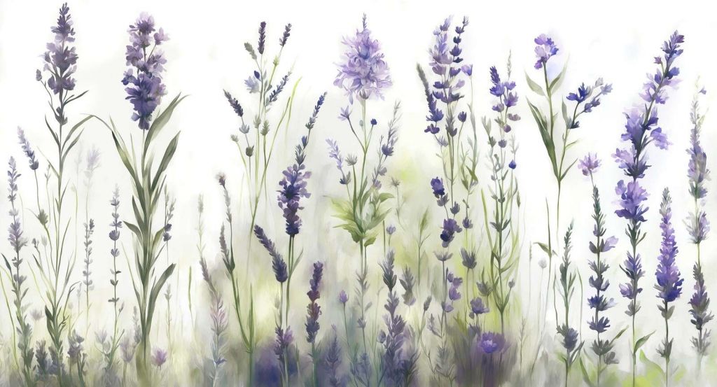 Lavendel Eng Sømløs Dæmpet Lilla