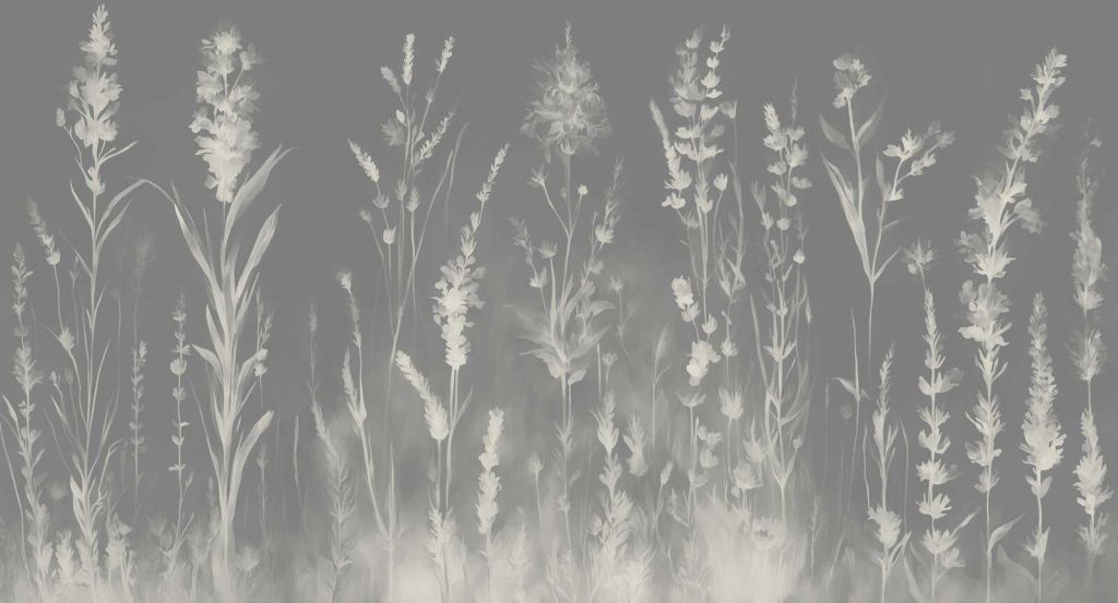 Lavendel Eng Sømløs Sølvgrå