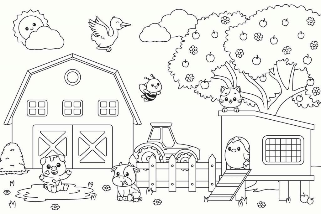 Glade dyrelege på gården