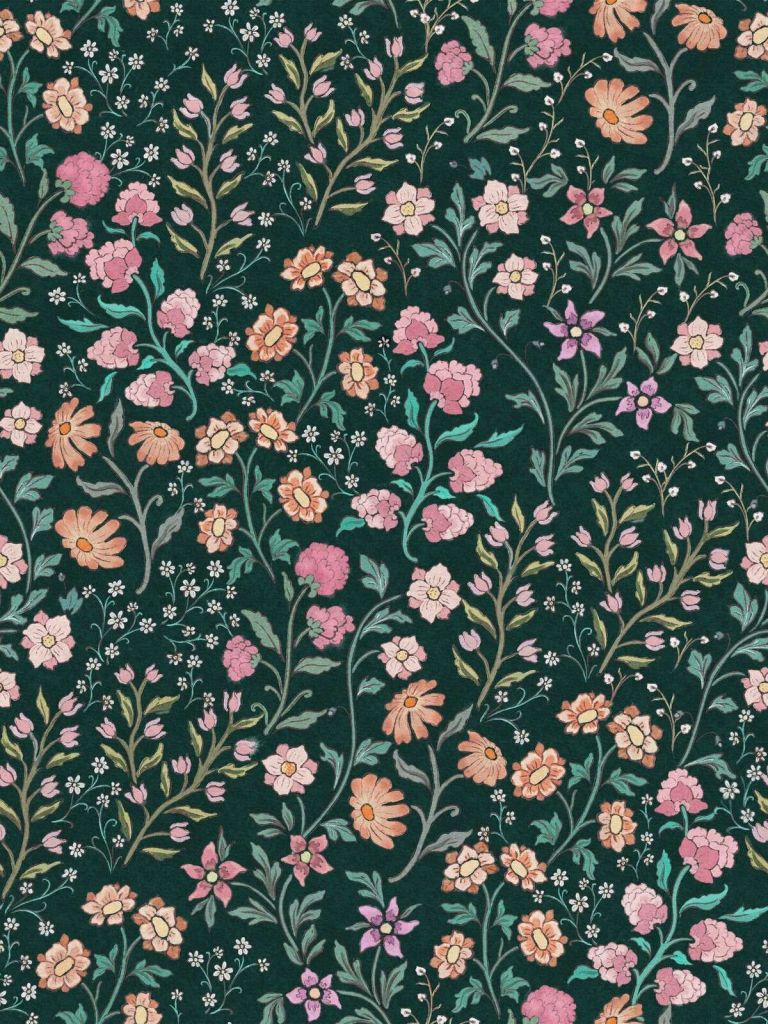 Romantisk blomstereng på natblå