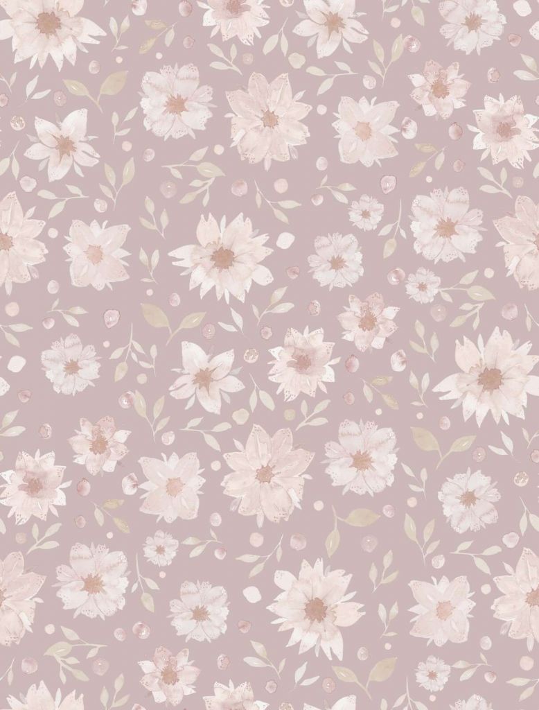 Bløde akvarelblomster i mauve