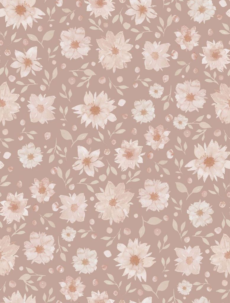 Bløde akvarelblomster i blushbeige