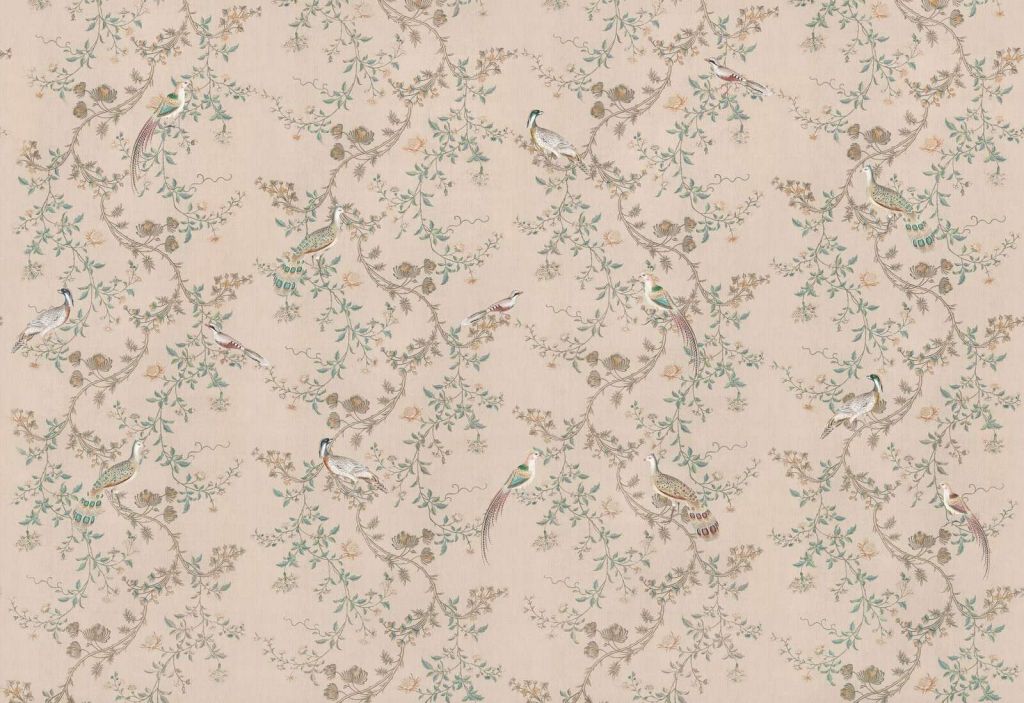 Fasaner mellem blomstrende ranker