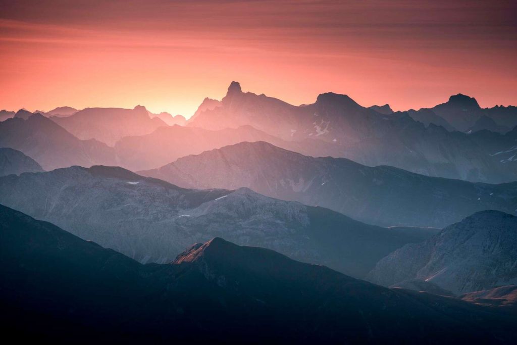 Bergen i blødt aftenlys