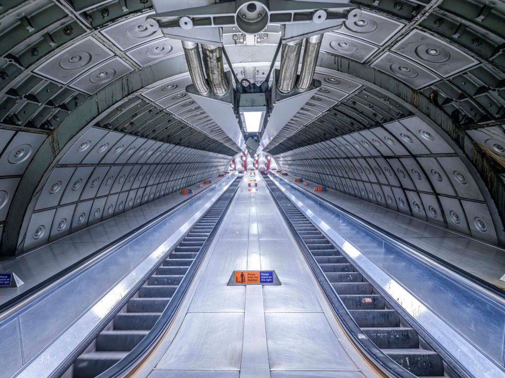 Rulletrappe på metrostation, London