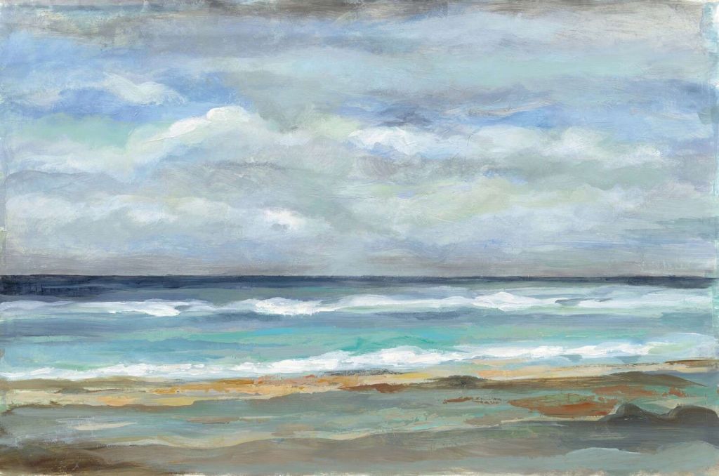 Stille Hav Under Skyet Himmel