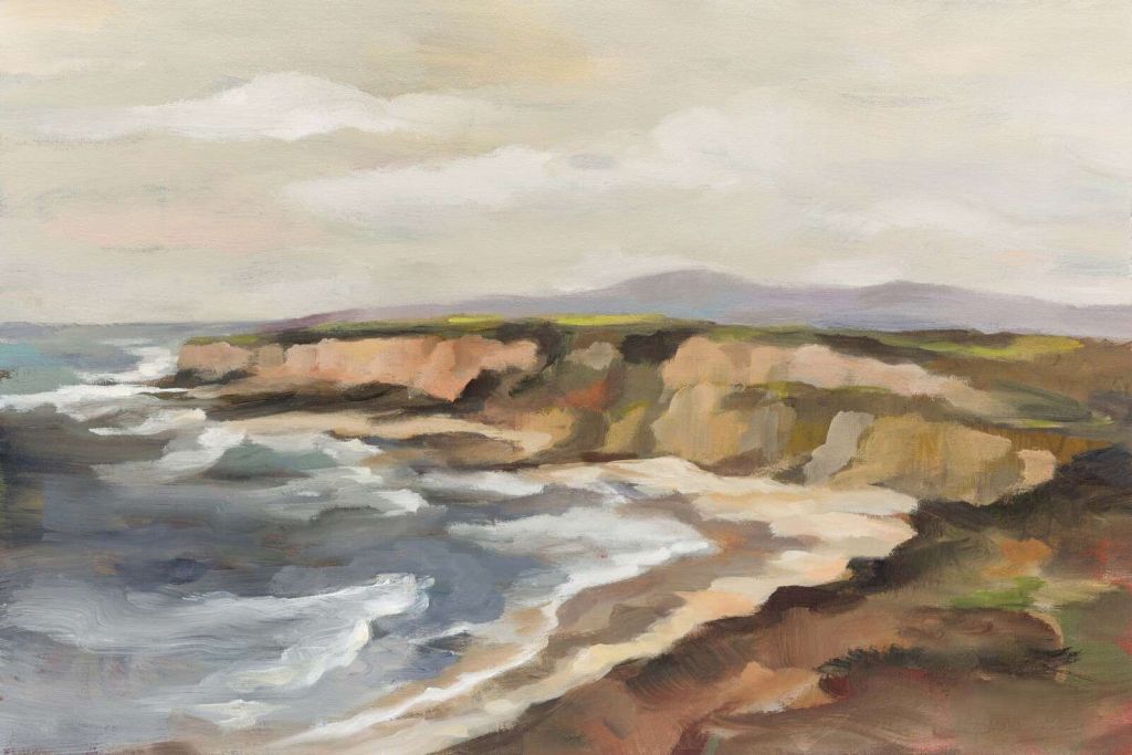 Sydlige klipper ved skummende hav.