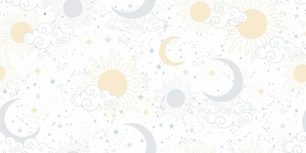 Ljus sol och månhimmel