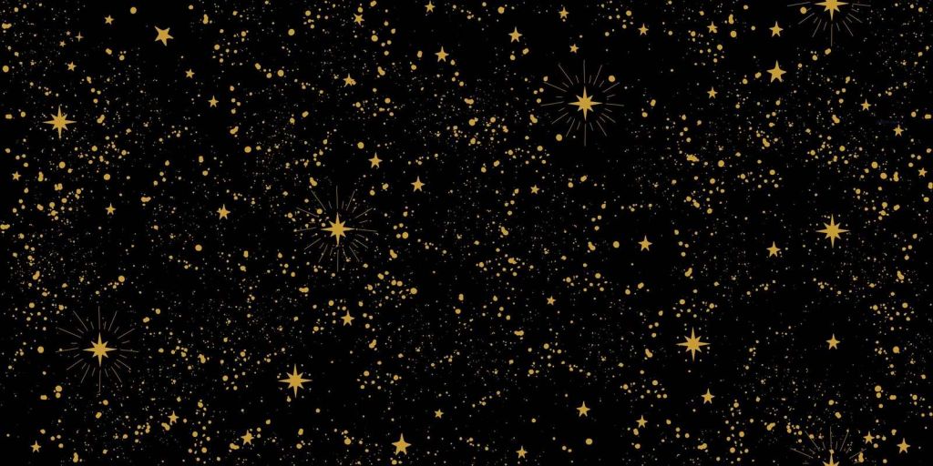 Gyllene stjärnregn på svart