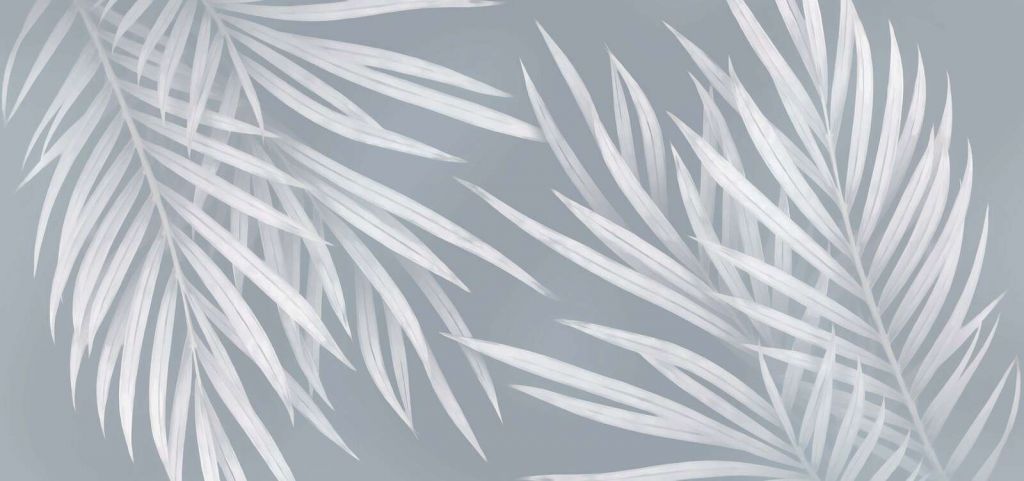 Lätta palmblad i blågrå