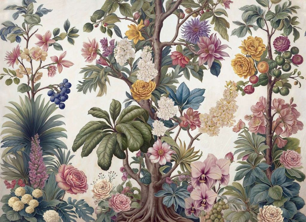 Botanisk blommande träd med blommor