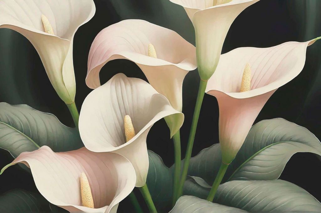 Elegant calla-liljer i kremfarge