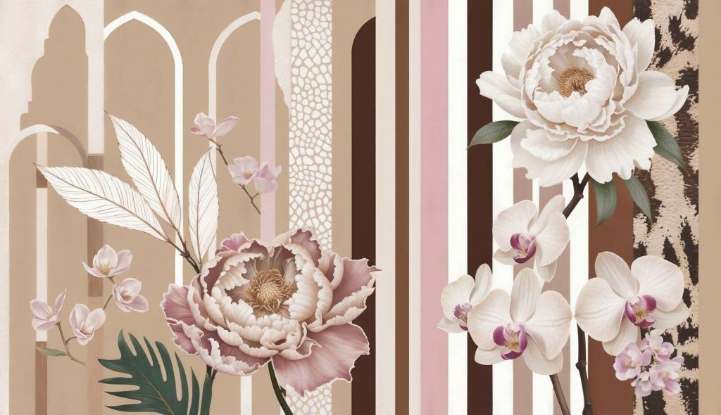 Blomster med striper og buer