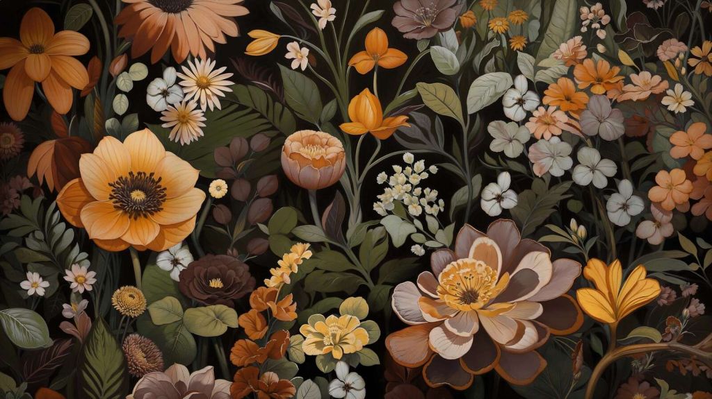 Varm botanisk blomsterpragt