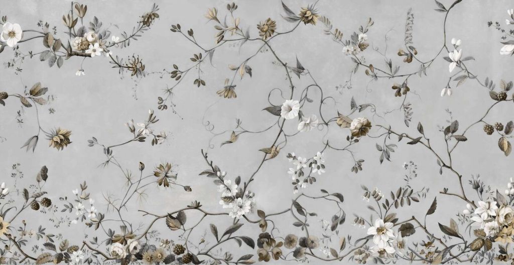 Elegante blomstergrene i sepia