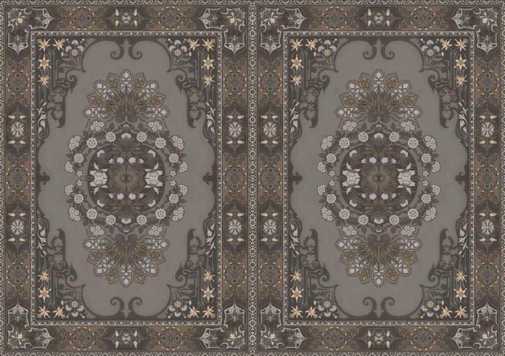 Klassiske ornamenter i mørk taupe