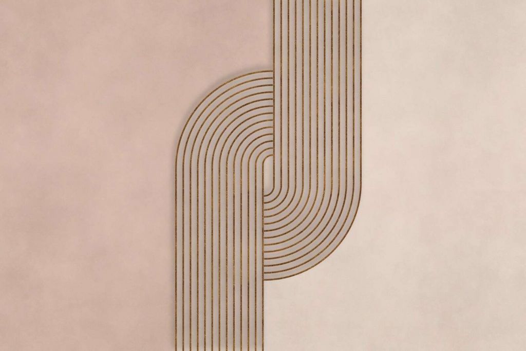 Bauhaus Twist Mid Century Modern Kunst Beige