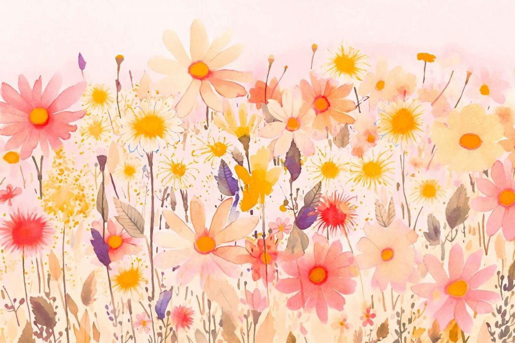 Eventyrlig sommereng med vilde blomster