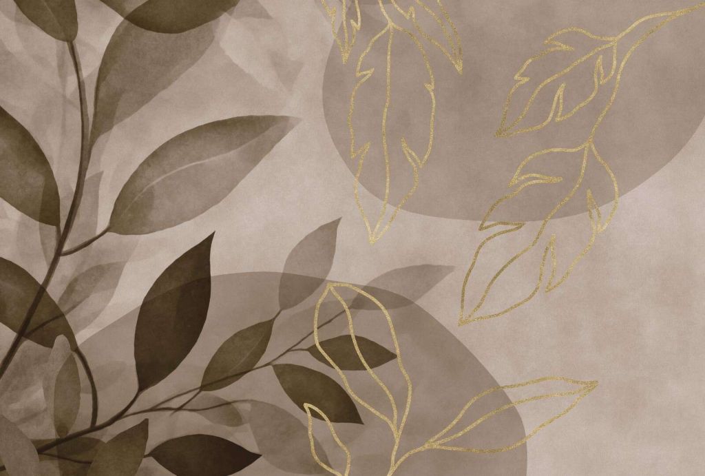 Bladet elegance brun guld